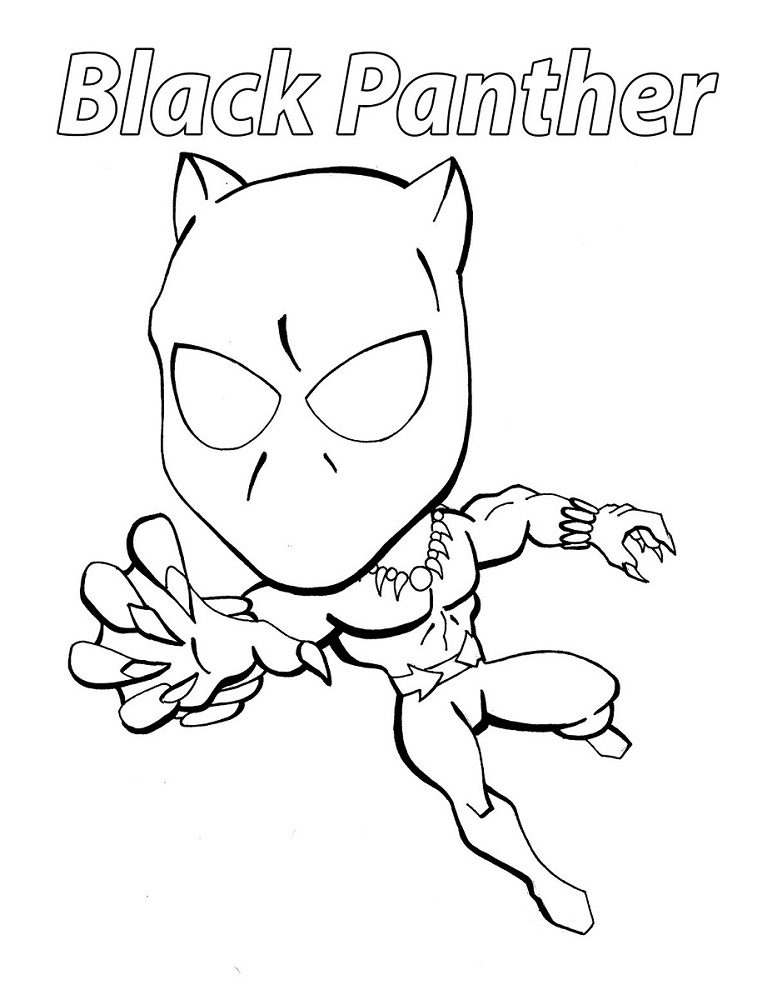 Chibi Black Panther Coloring Page Free Printable Coloring Pages for Kids