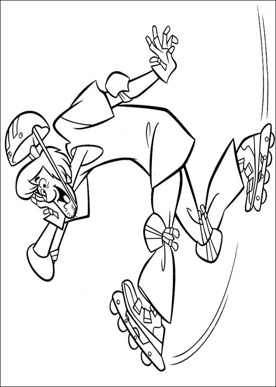 Shaggy Rollverblading Coloring Page - Free Printable Coloring Pages for