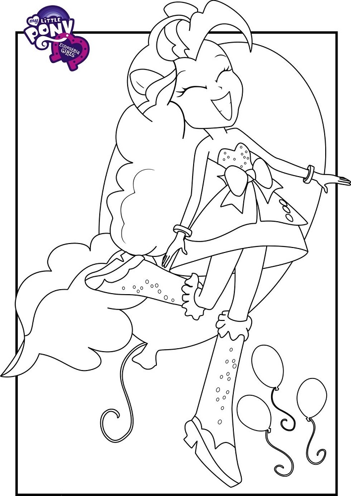 Happy Pinkie Pie Coloring Page - Free Printable Coloring Pages for Kids