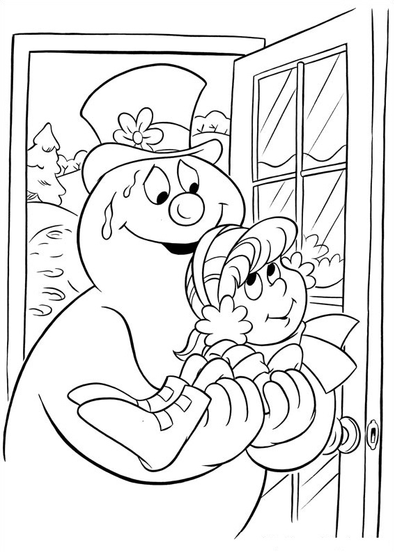Karen, Santa Claus And Frosty Coloring Page - Free Printable Coloring