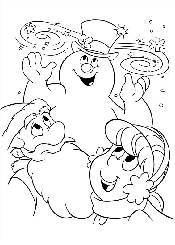 Karen, Santa Claus And Frosty Coloring Page - Free Printable Coloring