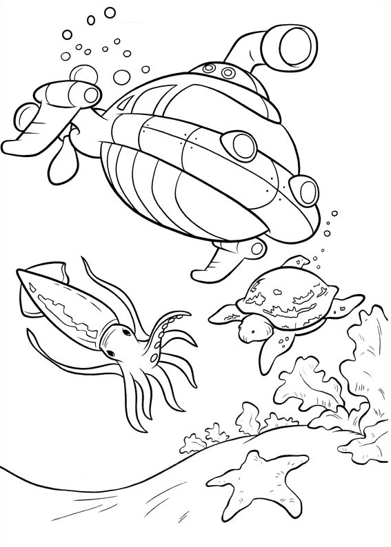 Rocket Underwater Coloring Page - Free Printable Coloring Pages for Kids