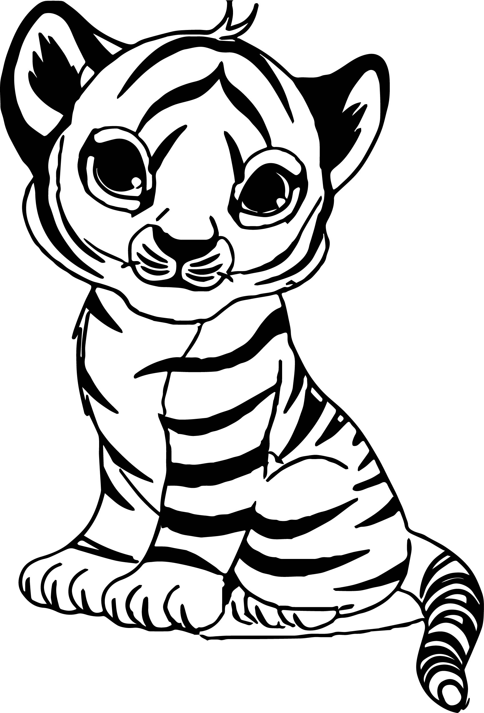 The Cutest Baby Tiger Coloring Page - Free Printable Coloring Pages for