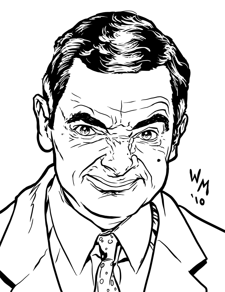 Mr. Bean's Funny Face Coloring Page - Free Printable Coloring Pages for ...
