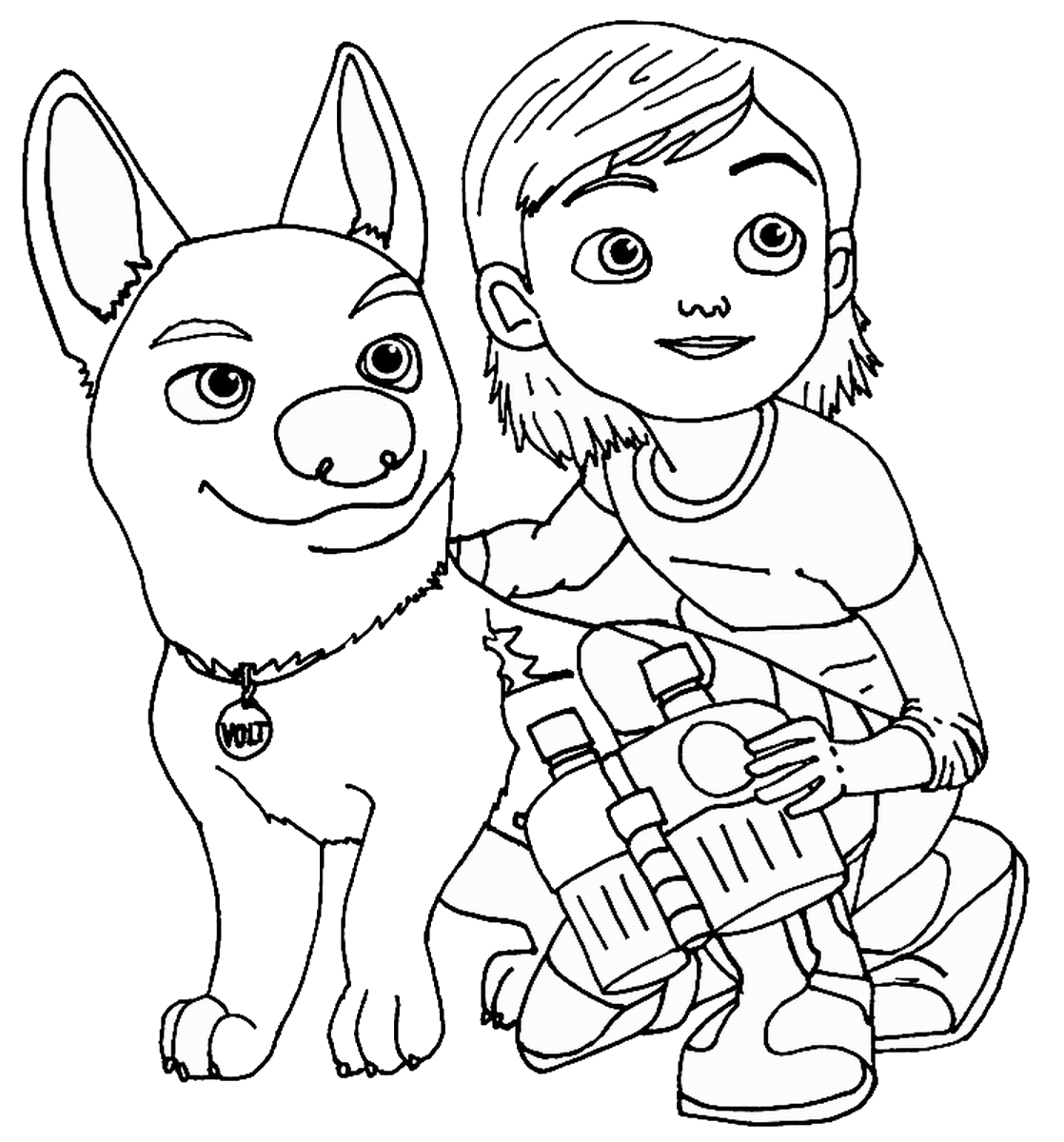 Cute Bolt And Penny Coloring Page - Free Printable Coloring Pages for Kids