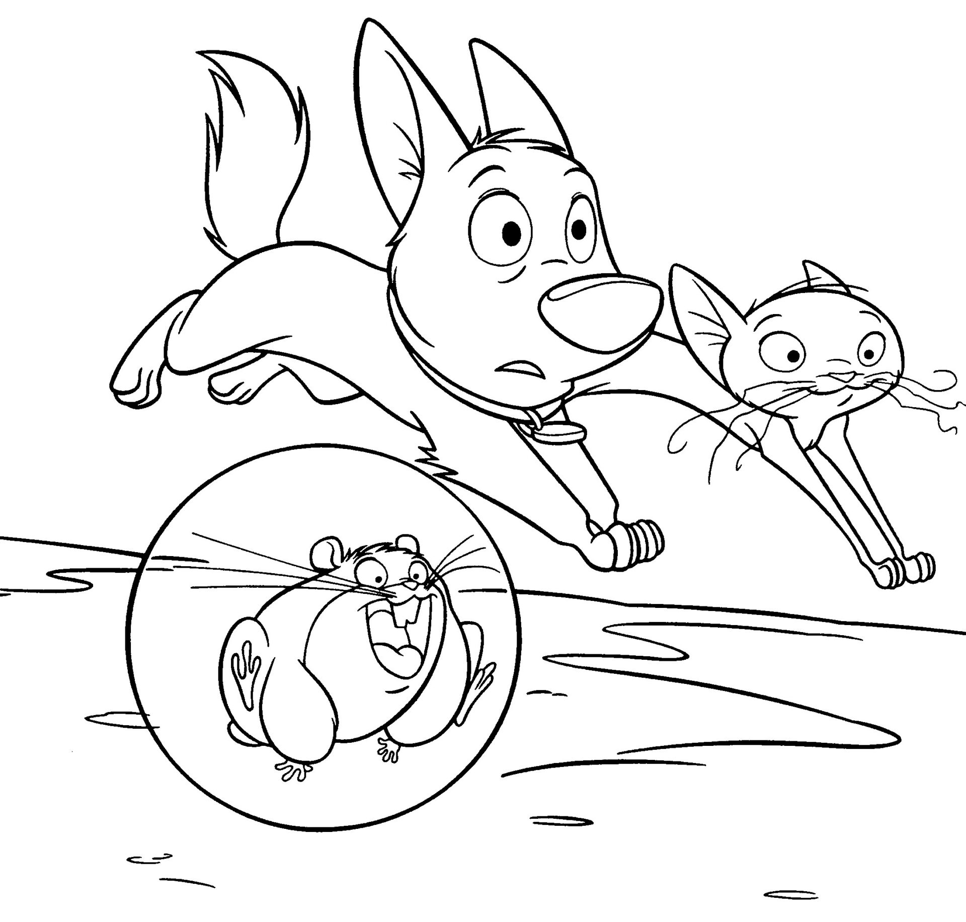 Bolt's Cute Gang Coloring Page Free Printable Coloring Pages for Kids