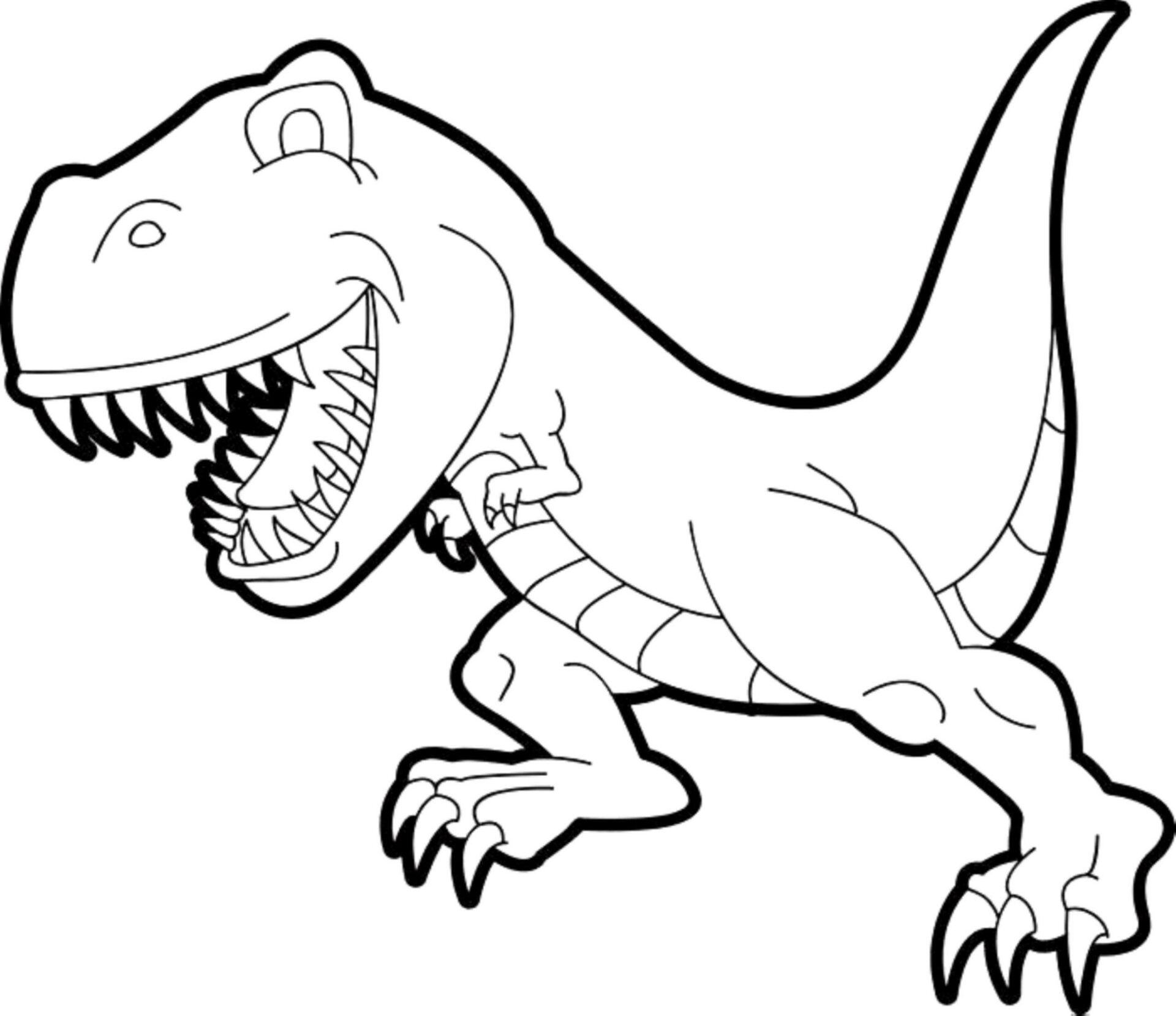 Smiling T Rex Coloring Page   Free Printable Coloring Pages for Kids