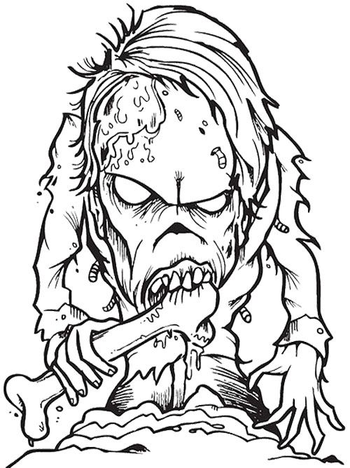 adult coloring pages zombies