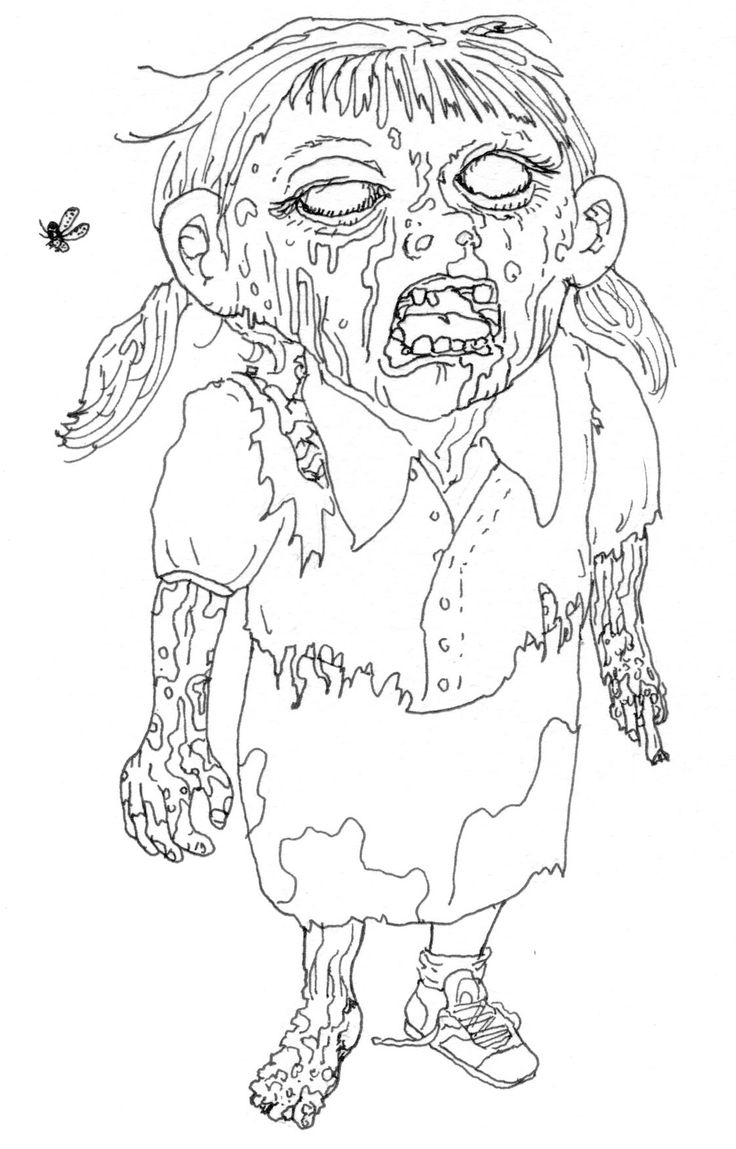 Ugly Zombie Coloring Page - Free Printable Coloring Pages for Kids