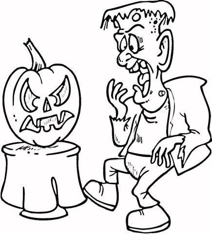 scary frankenstein coloring pages