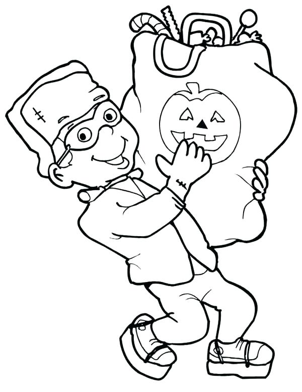 Go Shopping With Frankenstein Coloring Page - Free Printable Coloring