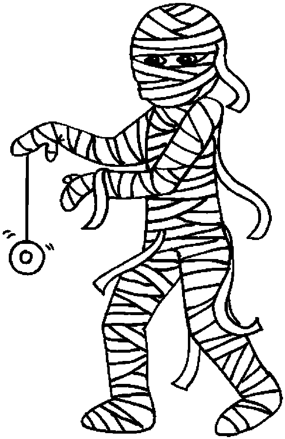 Walking Mummy Coloring Page - Free Printable Coloring Pages for Kids
