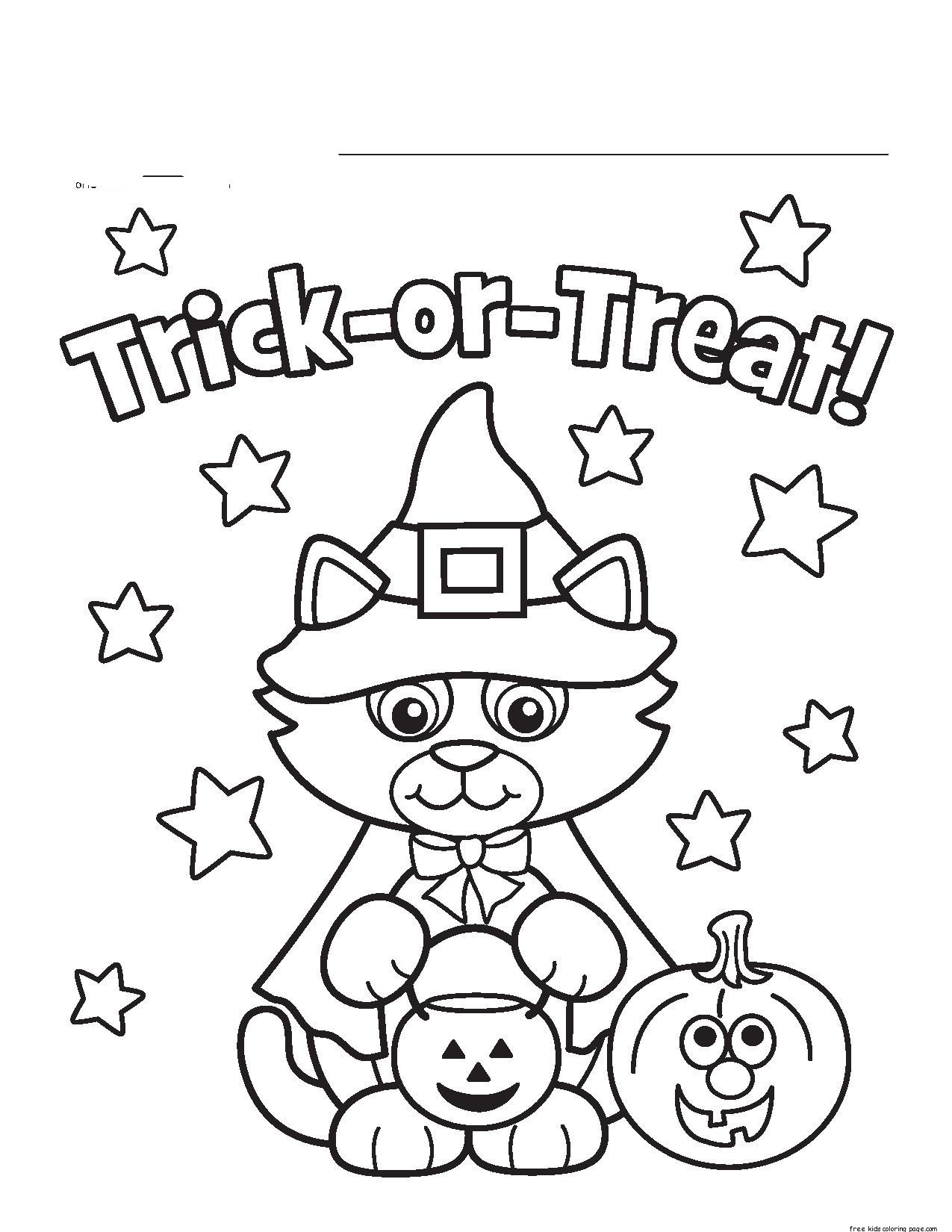 Halloween Cat Coloring Pages   Free Printable Coloring Pages for Kids