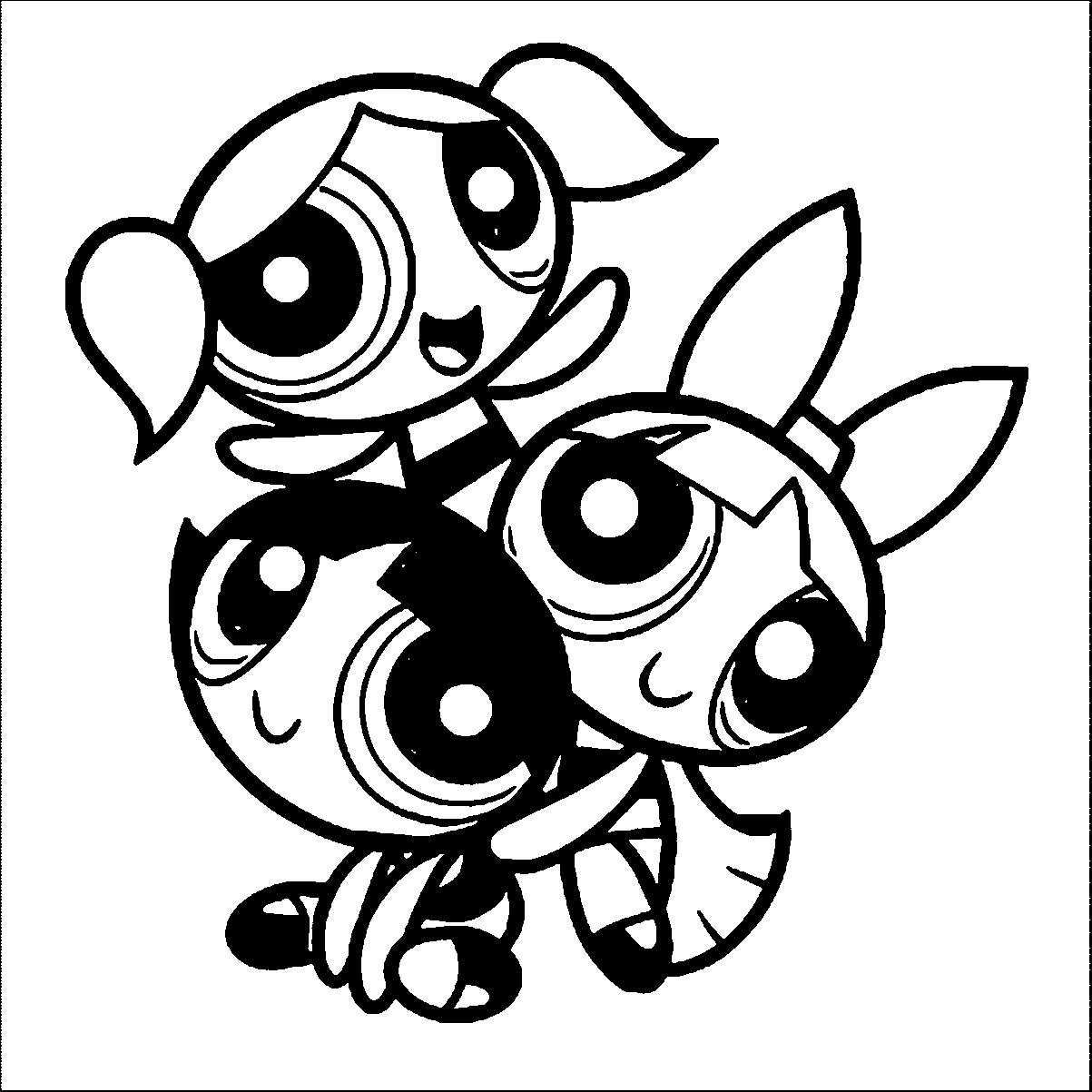 Cute Powerpuff Girls Coloring Page - Free Printable Coloring Pages for Kids
