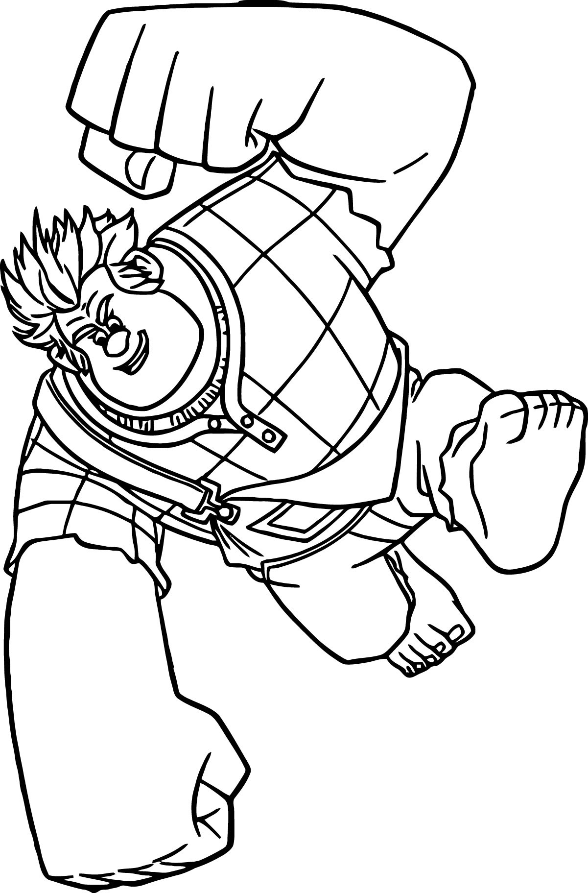 Wreck It Ralph Hitting Coloring Page - Free Printable Coloring