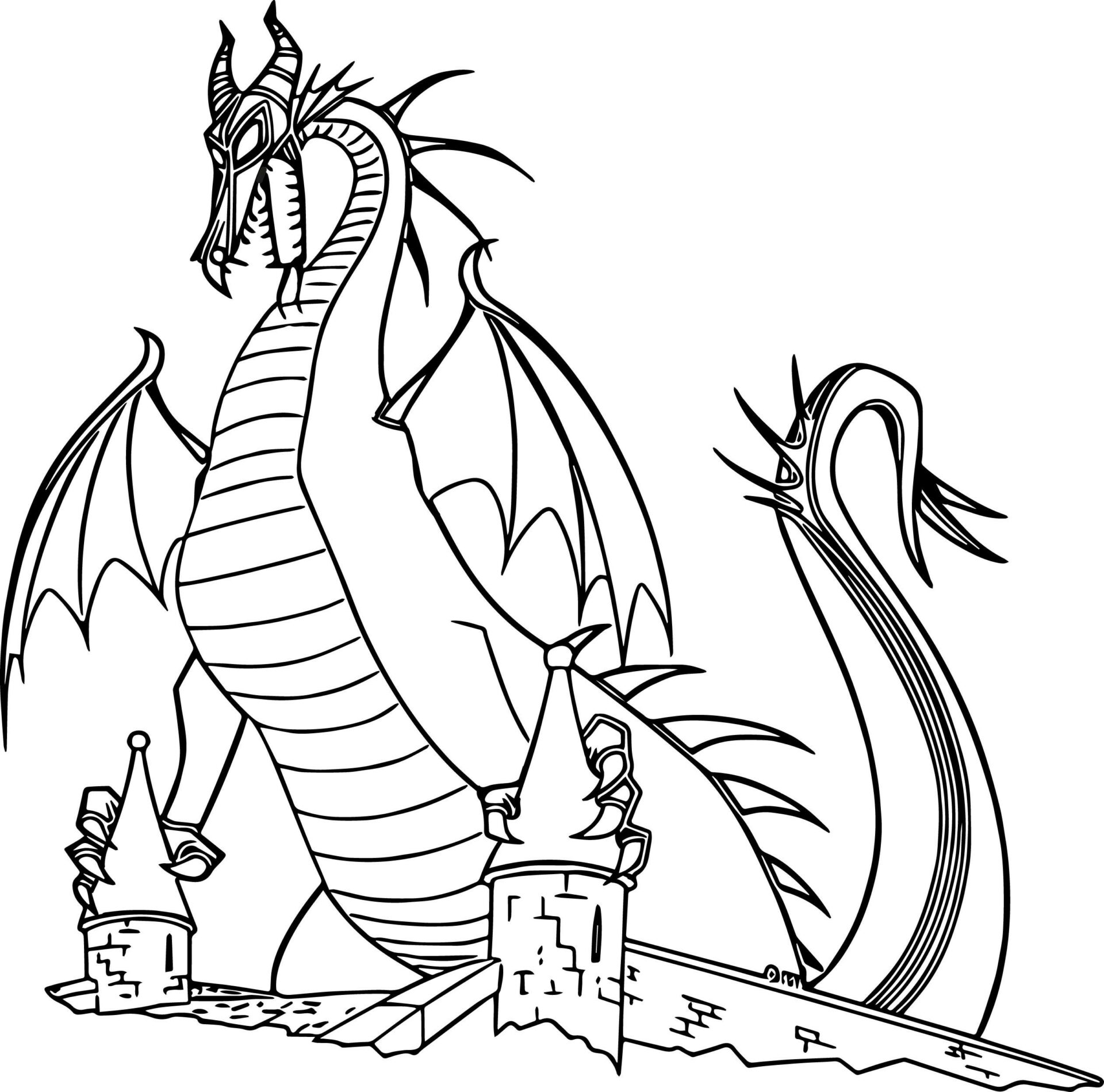 cartoon dragon coloring page