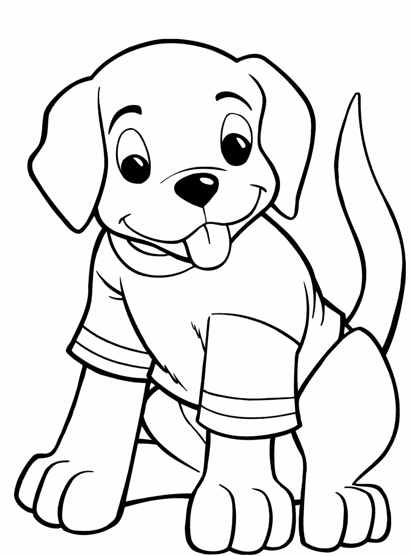 Puppy Wearing T Shirt Coloring Page   Free Printable Coloring ...