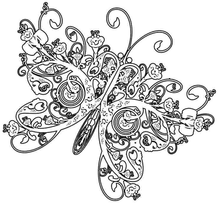 flower butterfly coloring pages