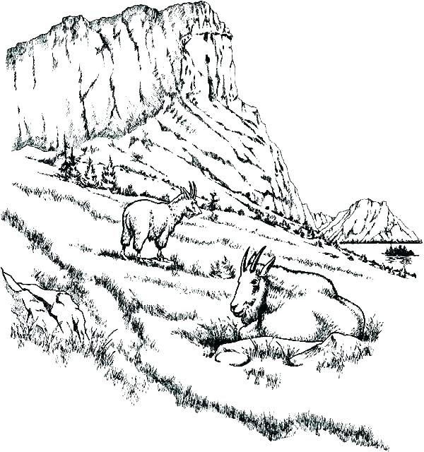 Mountains Landscape Coloring Page Free Printable Coloring Pages For Kids