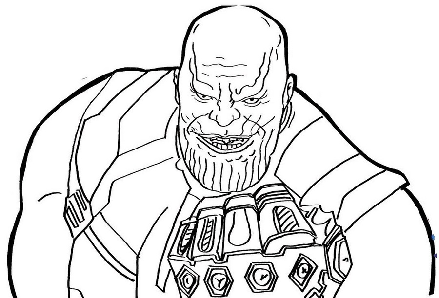 Thanos Smiling Creepy Coloring Page - Free Printable Coloring Pages for