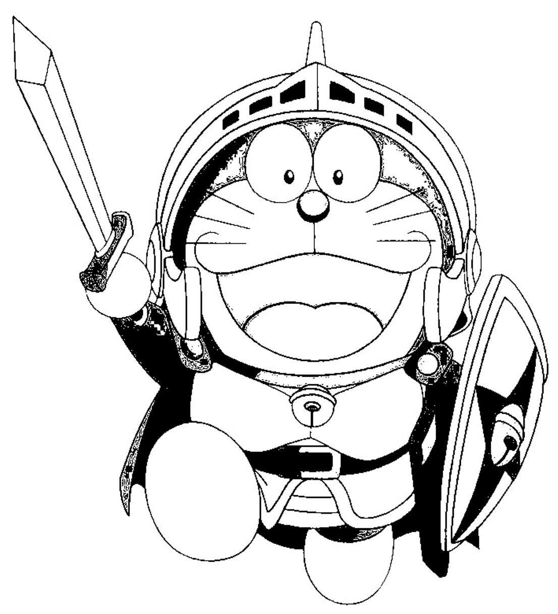 Doraemon The Warrior Coloring Page - Free Printable Coloring Pages for Kids