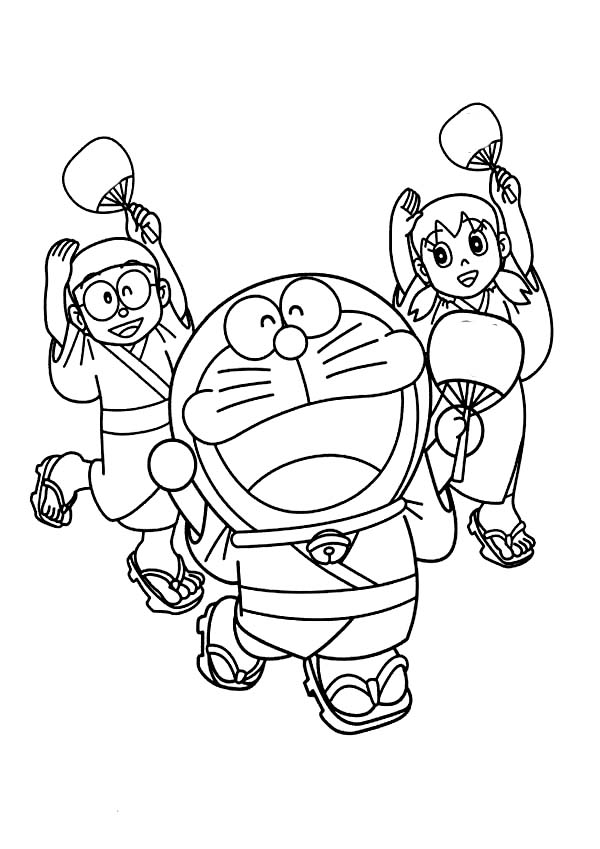Big And Small Doraemon Coloring Page - Free Printable Coloring Pages