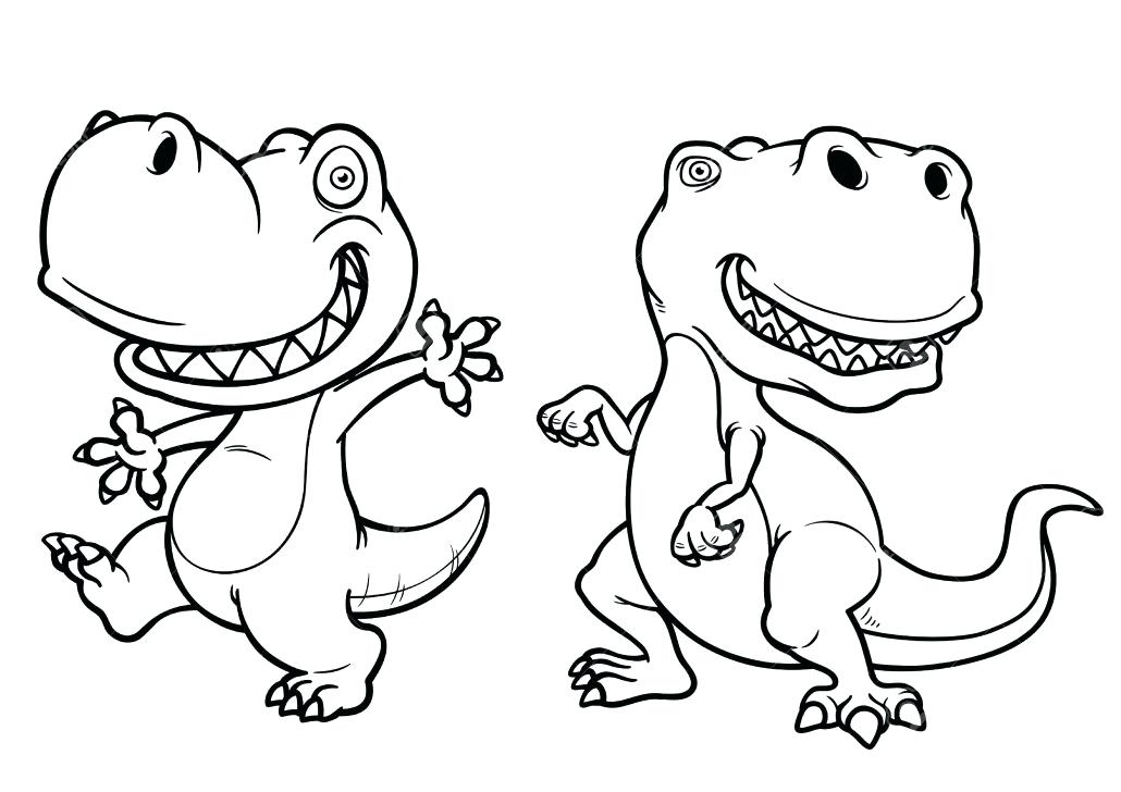 cute trex dinosaur coloring pages