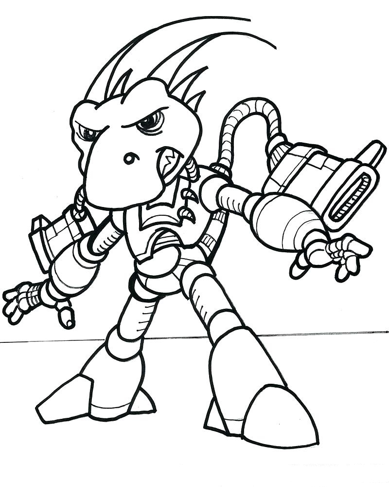 Robot Dinosaur Coloring Page - Free Printable Coloring Pages for Kids