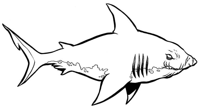 Monster Shark Coloring Page - Free Printable Coloring Pages for Kids