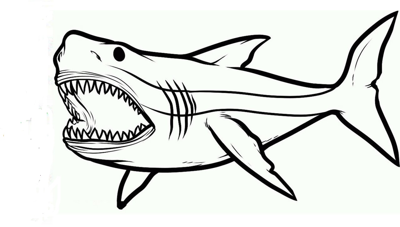 Shark's Scary Jaw Coloring Page - Free Printable Coloring Pages for Kids