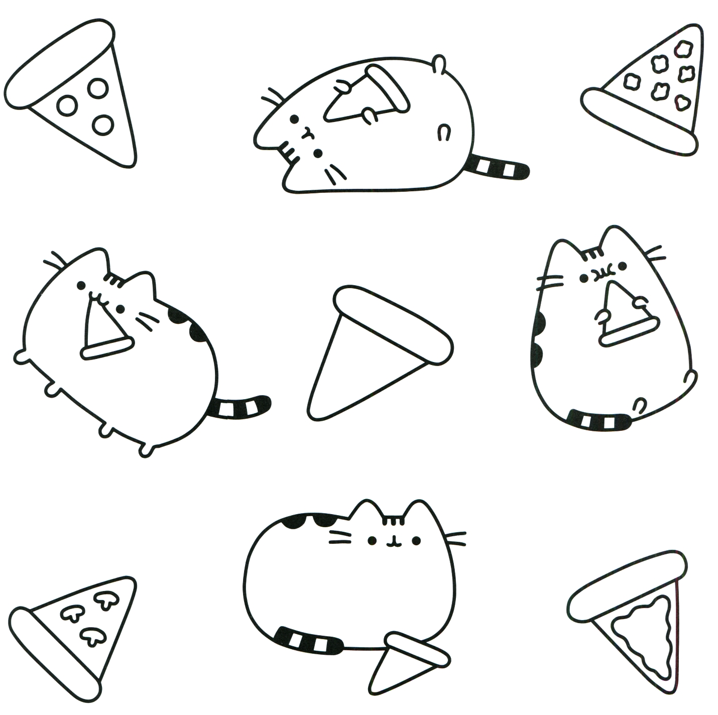 Pusheen And Pizza Coloring Page Free Printable Coloring Pages For Kids