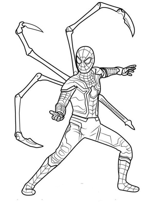 Iron Spider In Infinity War Coloring Page - Free Printable Coloring