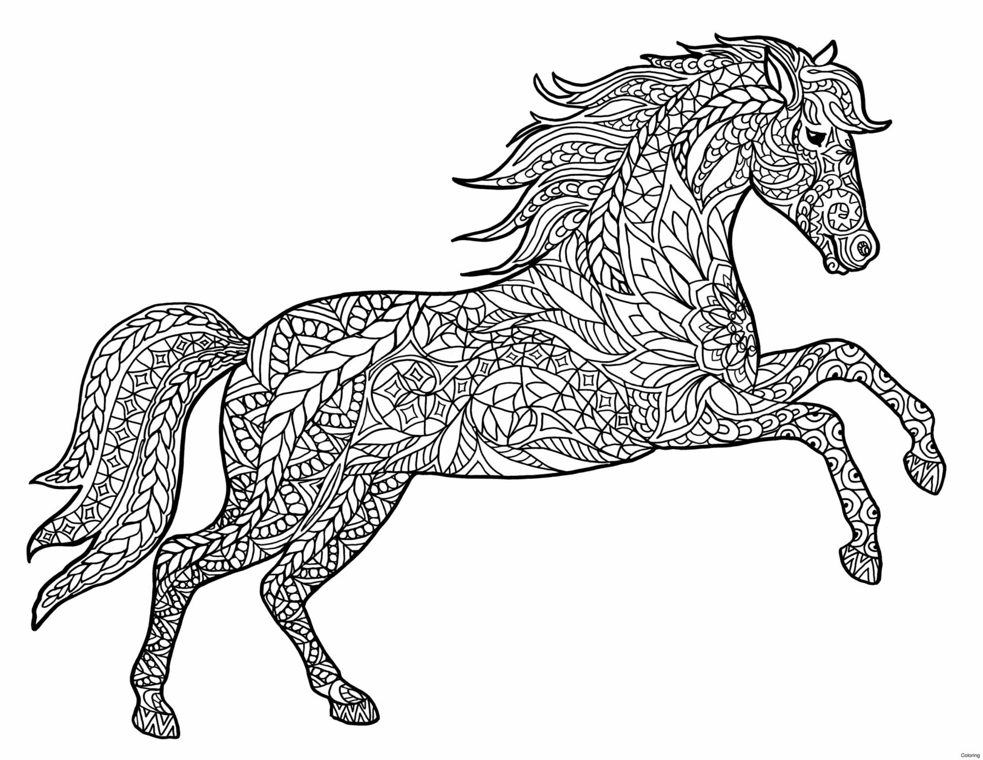 Printable Pages. Coloring Sheets PDF Horses Mandala Coloring Pages For Kids