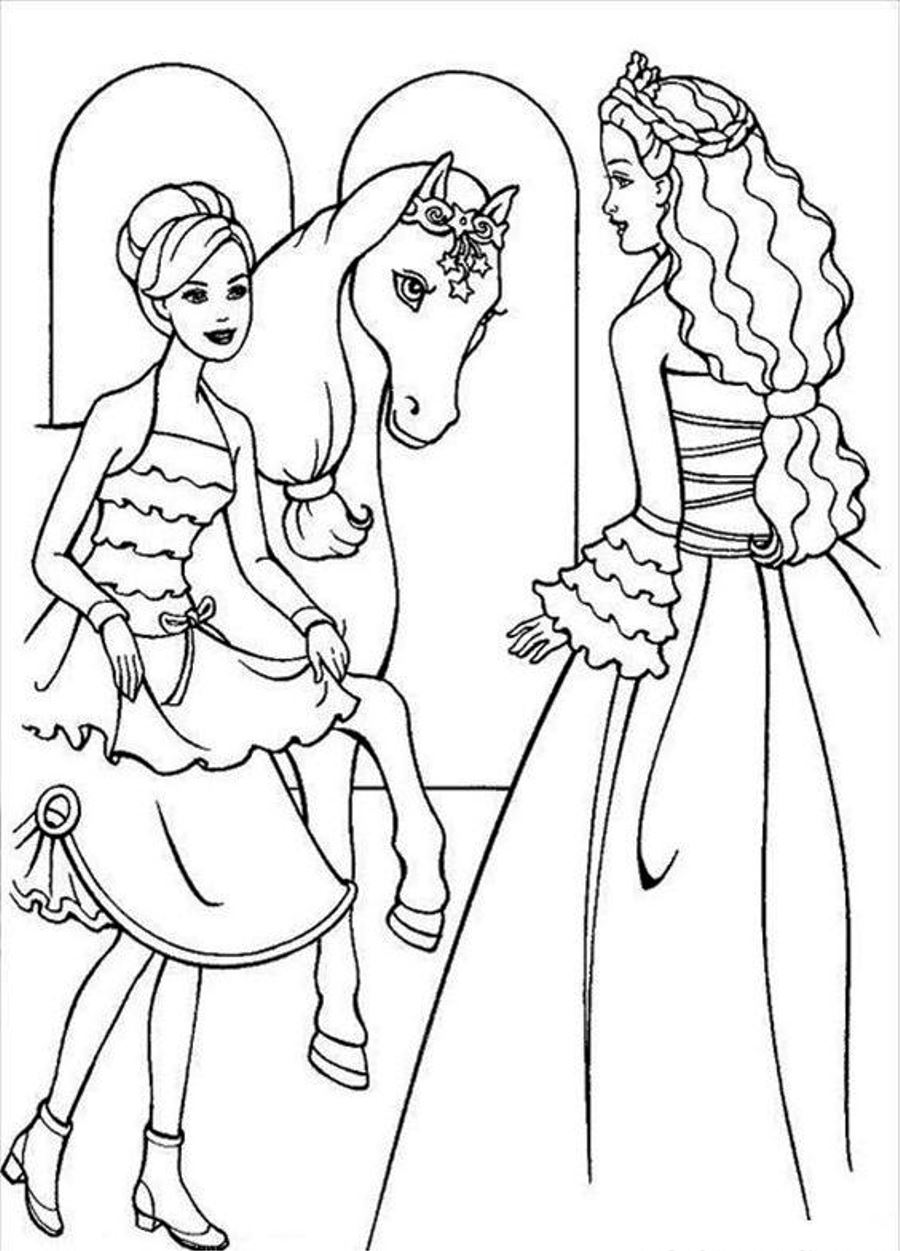 Horse And Princess Coloring Page   Free Printable Coloring Pages ...