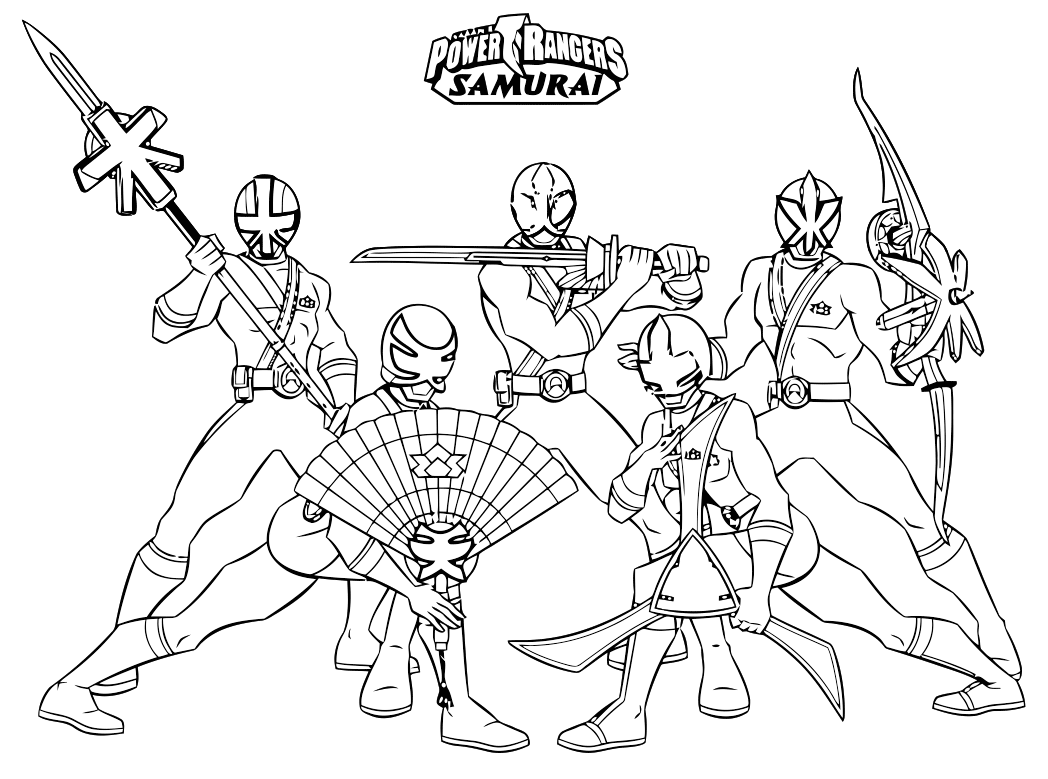 samurai power rangers squad coloring page free printable coloring pages for kids