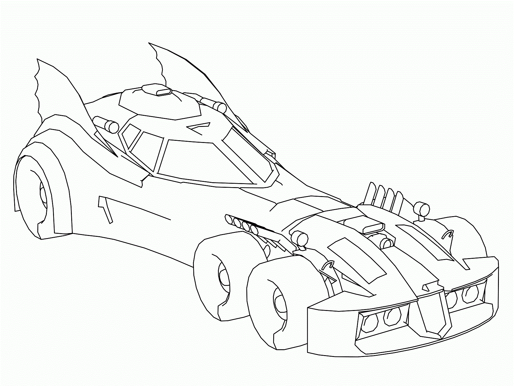 Awesome Batmobile Coloring Page - Free Printable Coloring Pages for Kids