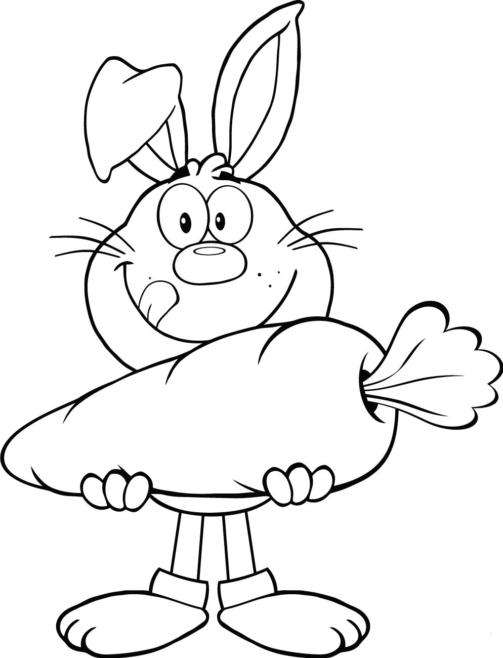 Rabbit With Big Carrot Coloring Page Free Printable Coloring Pages For Kids