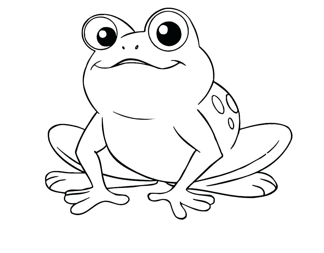 Cute Cartoon Frog Coloring Page - Free Printable Coloring Pages for Kids