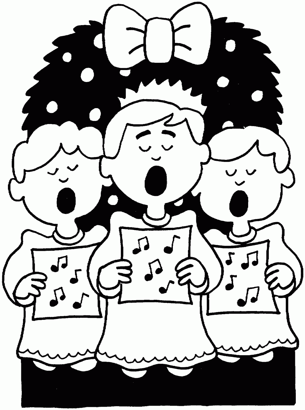 Singing Christmas Song Coloring Page Free Printable Coloring Pages