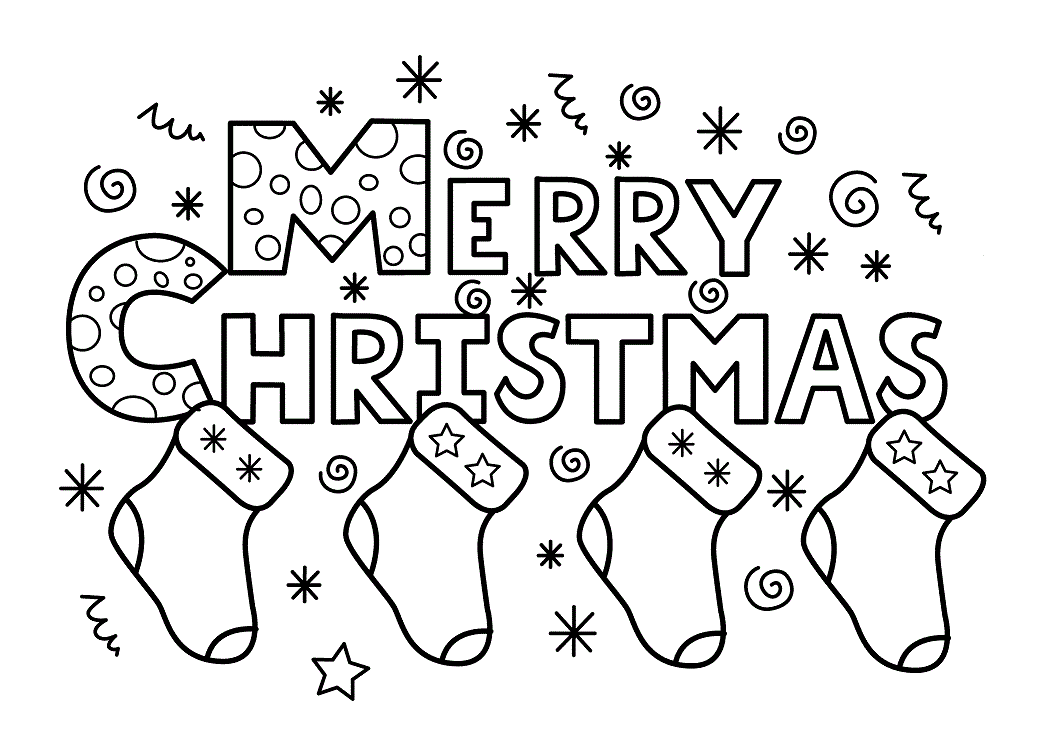Merry Christmas Wallpaper Coloring Page - Free Printable Coloring Pages