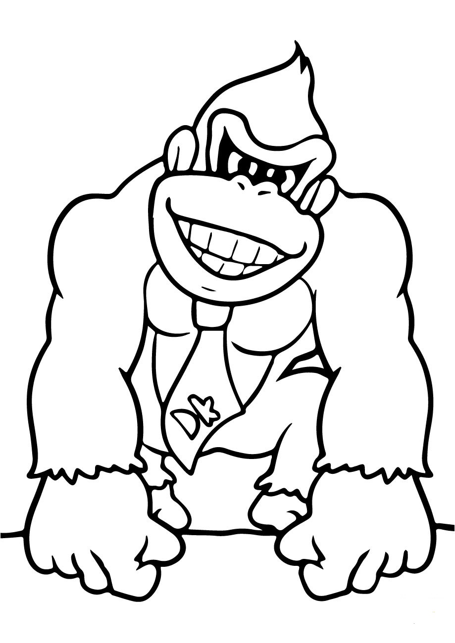 A Donkey Kong Coloring Page   Free Printable Coloring Pages for Kids