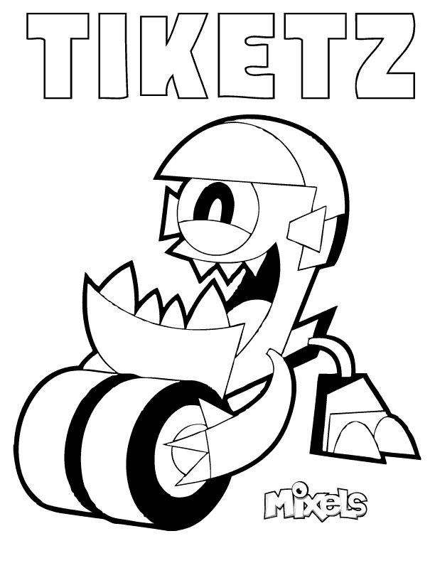 Tiketz Mixels Coloring Page - Free Printable Coloring Pages for Kids
