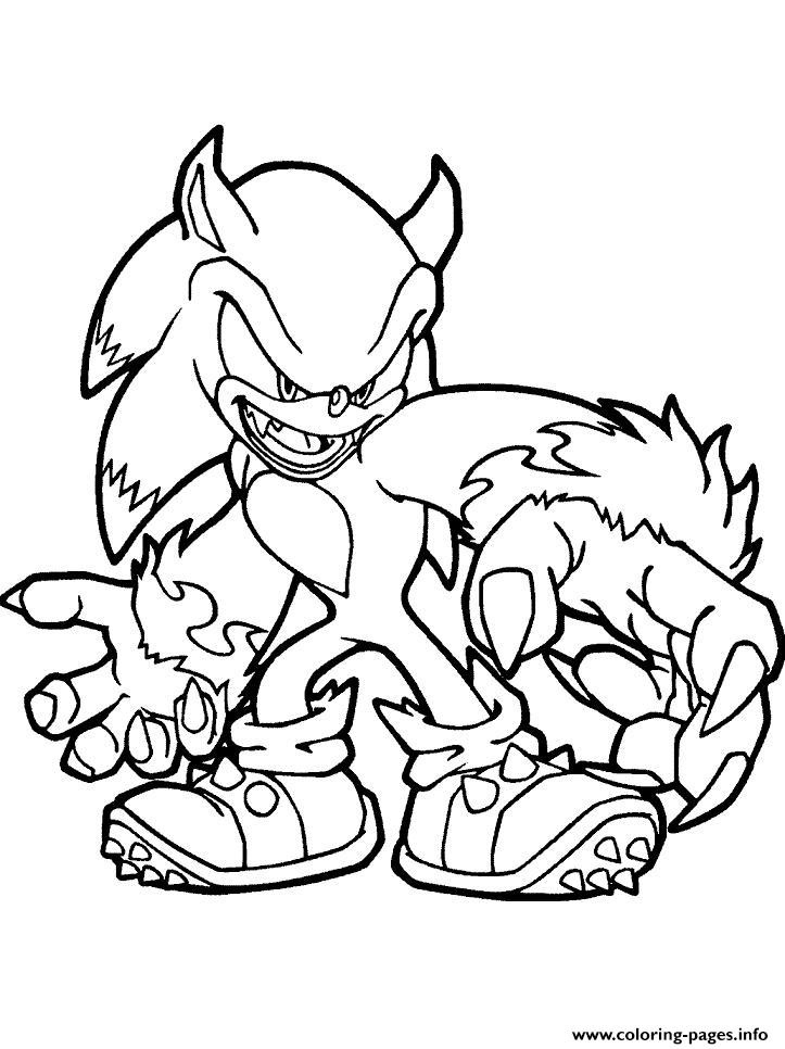 evil sonic coloring page  free printable coloring pages for