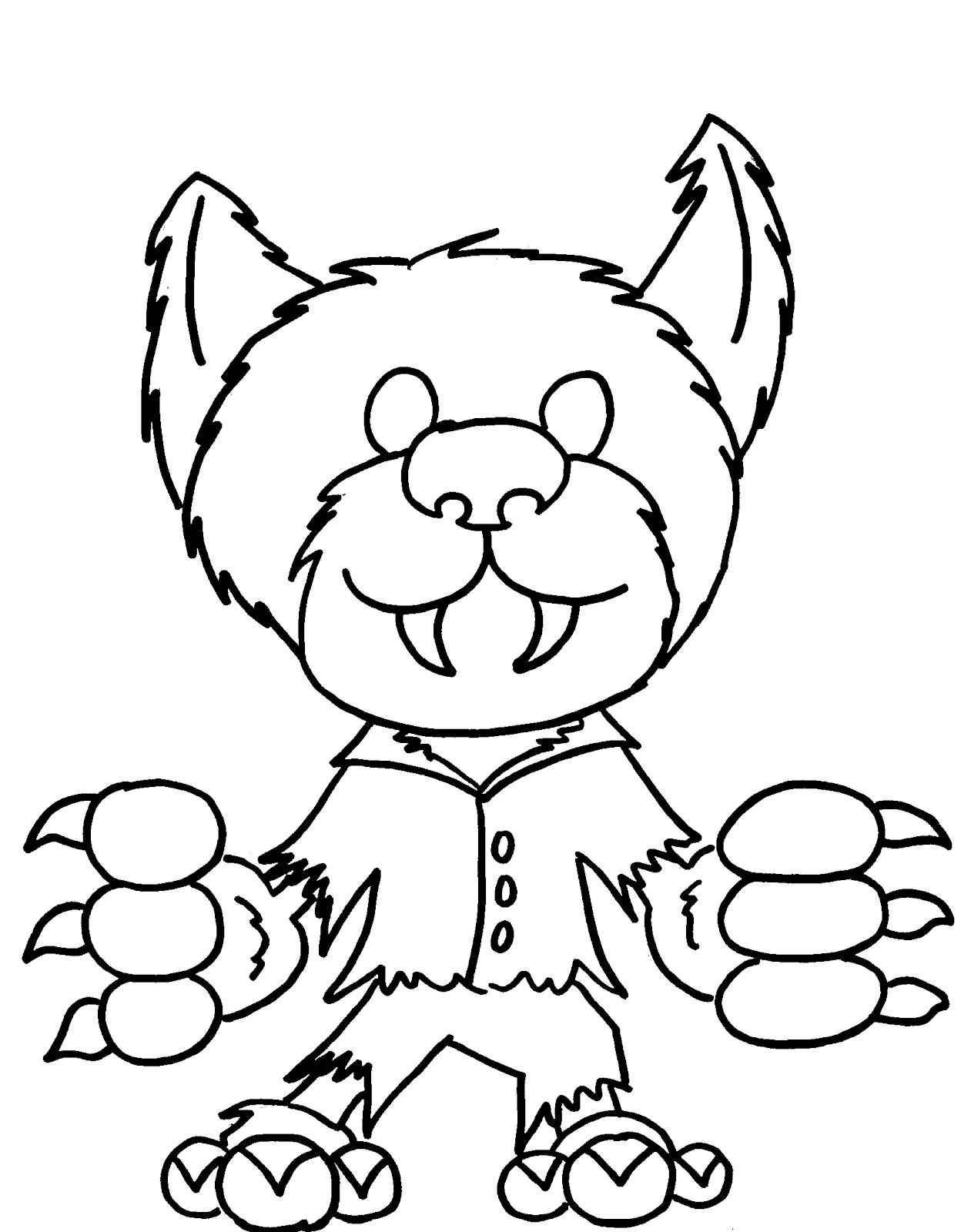 Cute Werewolf Coloring Page - Free Printable Coloring Pages for Kids