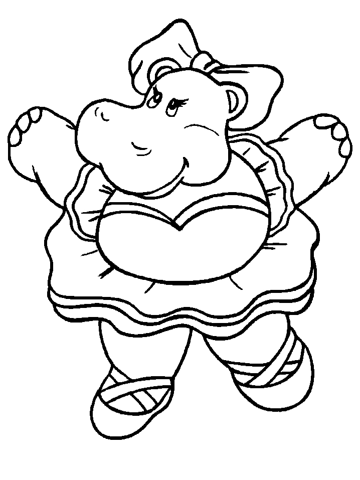 Download Cute Hippo Dancing Coloring Page - Free Printable Coloring ...