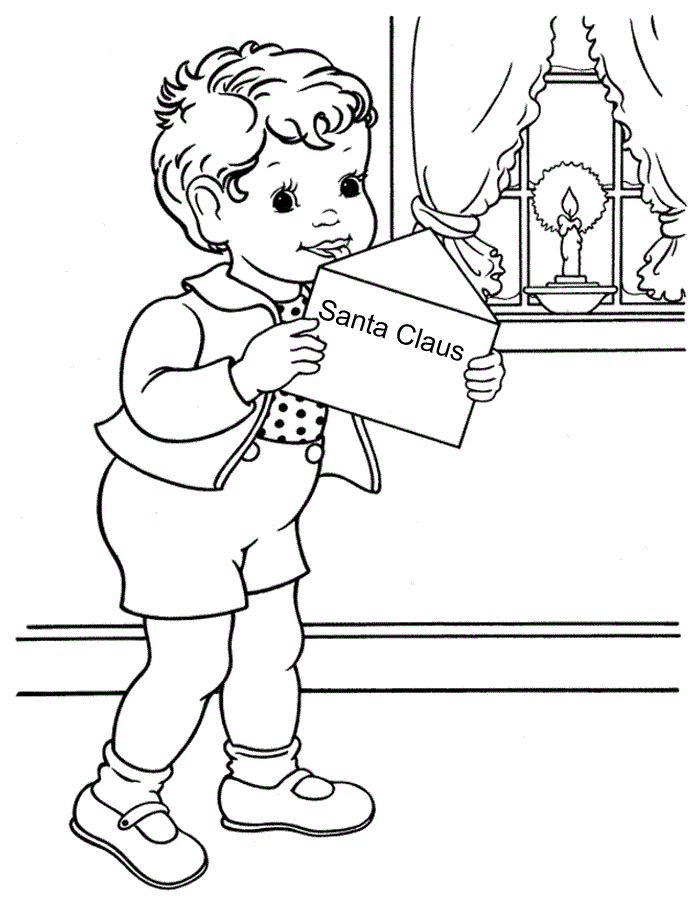 Kid Witing A Letter For Santa Claus Coloring Page Free Printable Coloring Pages For Kids