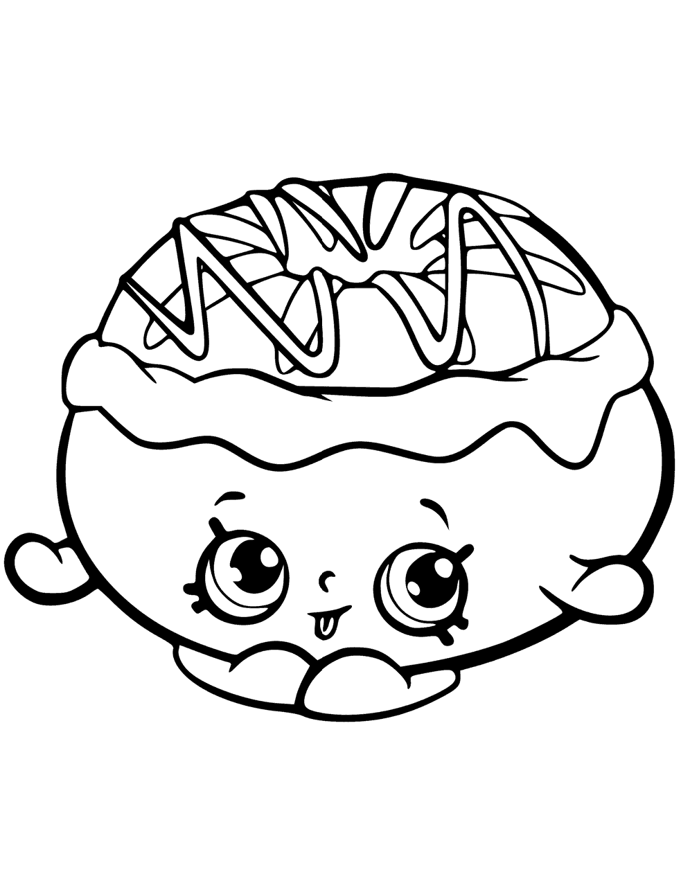Cute Donut Shopkins Coloring Page   Free Printable Coloring Pages ...