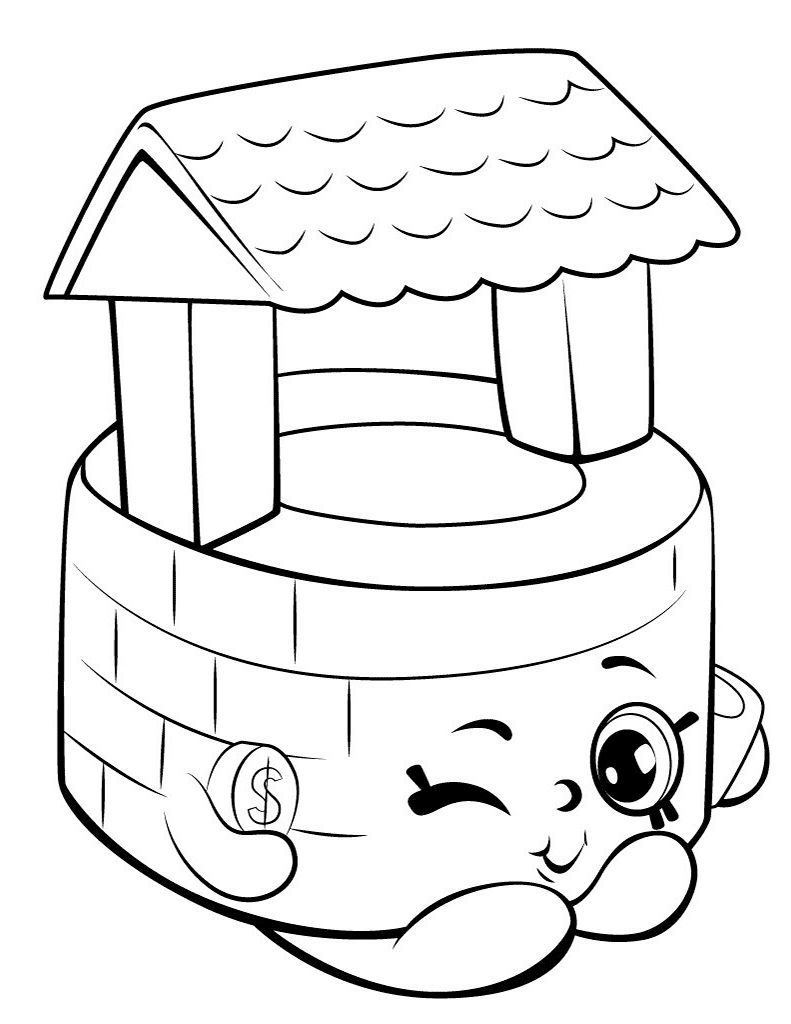 Penny Wishing Well Shopkin Coloring Page - Free Printable Coloring