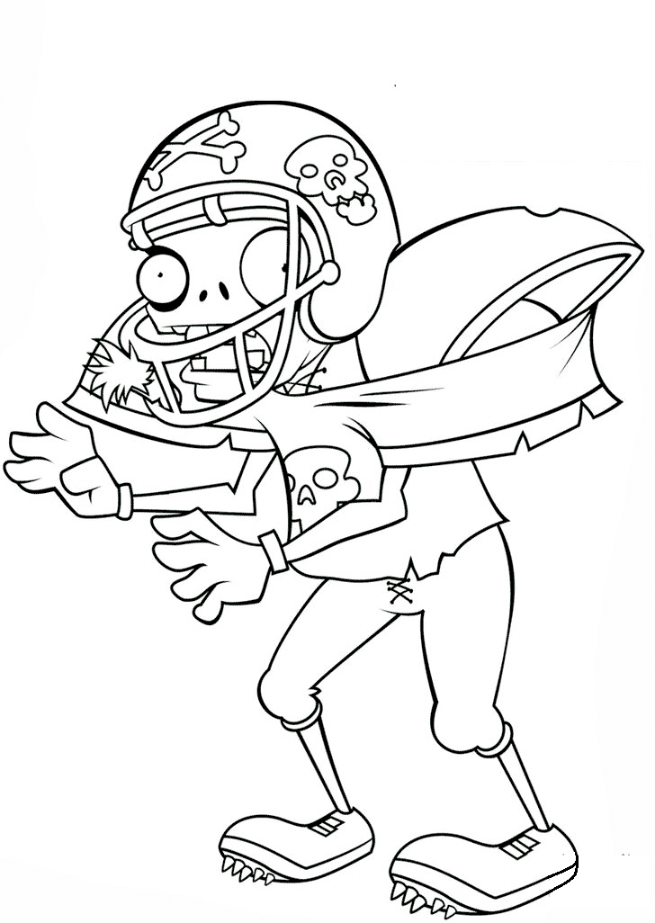 Football Zombie Coloring Page - Free Printable Coloring Pages for Kids