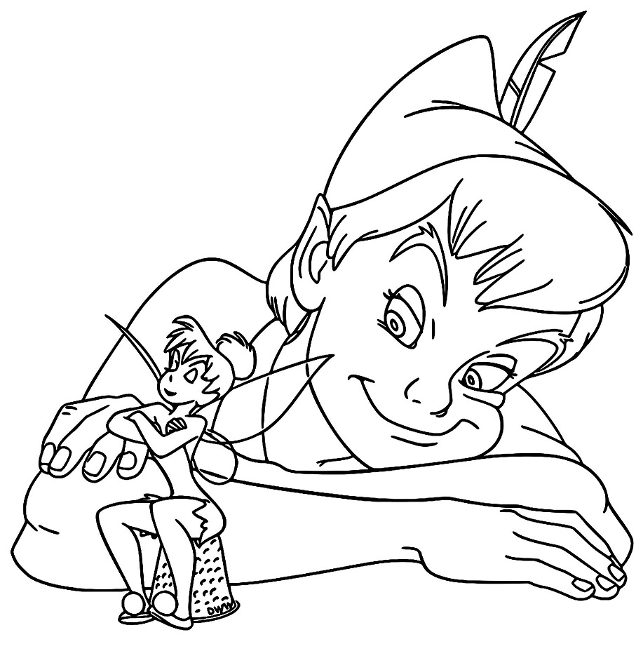Peter Pan And Tinkerbell Coloring Page Free Printable Coloring Pages For Kids